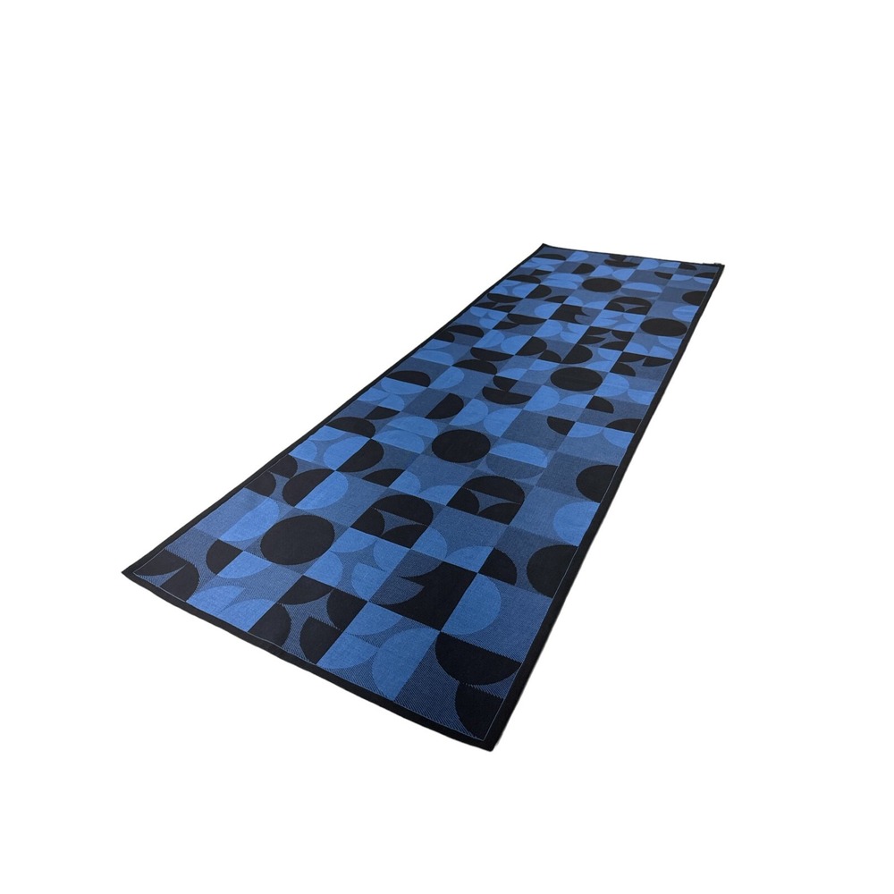Primrose Bordier for Le Jacquard Francais Electro Blue Black Runner 20 X 59 NWT‎